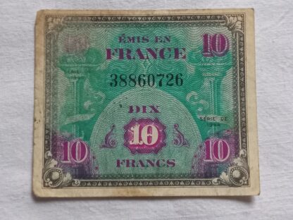 Billet US de 10 francs daté 1944