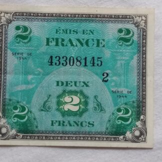 Billet US de 2 francs daté 1944