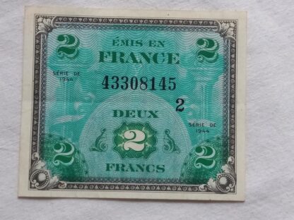 Billet US de 2 francs daté 1944
