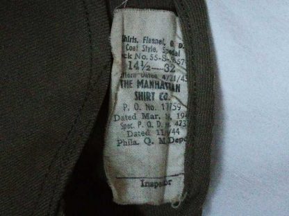 Chemise moutarde 24° CORPS datée 1944