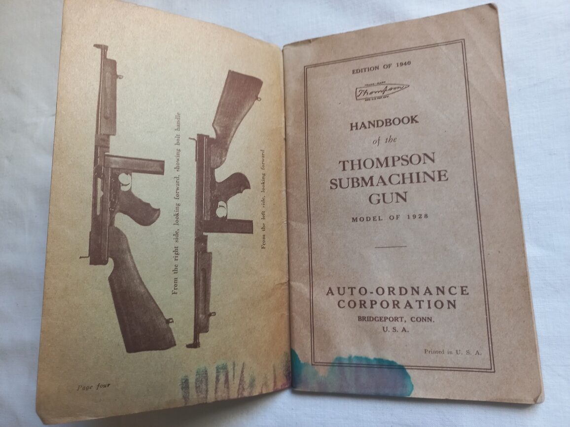 Manuel daté 1940 sur la Thompson M1928 et M1928M1 nominatif – Image 2