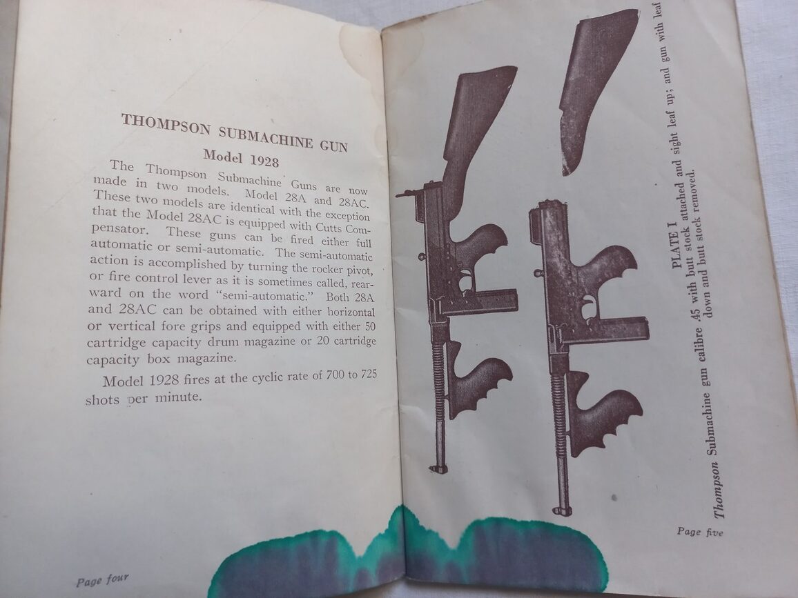 Manuel daté 1940 sur la Thompson M1928 et M1928M1 nominatif – Image 3