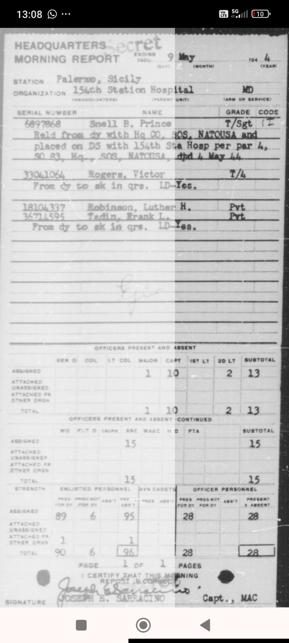 Duffel bag daté 1943 nominatif (MED. DEPT.) – Image 5