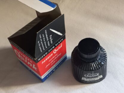 Flacon d'encre noire PARKER QUINK "V-MAIL" en boite d'origine