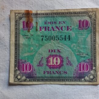 Billet US de 10 francs daté 1944