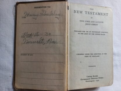 Bible "Protestant version" datée 1941 nominative – Image 3