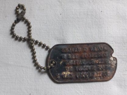 Dog tag d'origine officier T42 (Maples) – Image 2