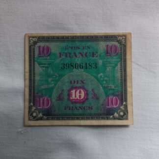Billet US de 10 francs daté 1944