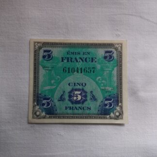 Billet US de 5 francs daté 1944