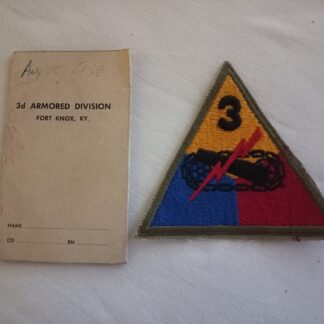 3° ARMORED DIVISION standard avec livret FORT KNOX