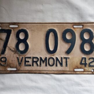 Plaque minéralogique datée 1942 (vermont)