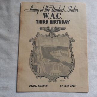 Rare programme original WAC (3rd birthday) daté 1945