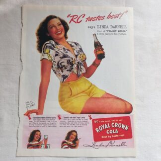 PUB originale ROYAL CROWN COLA datée 1945