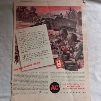 PUB originale AC SPARK PLUG datée 1943