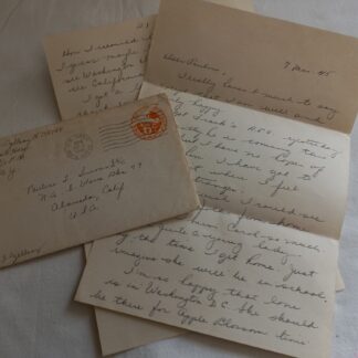 Courrier personnel d'une nurse daté 1945