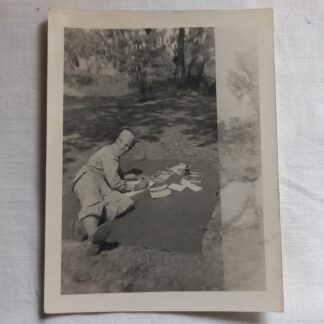 Photo originale d'un GI en tenue chino (avec inscriptions)