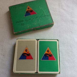 Jeu de cartes double 6° ARMORED nominatif daté 1945